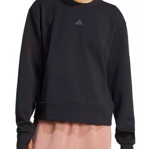 NWT adidas Women's Black D4T Knit Crew Sweatshirt Size S CLIMACOOL